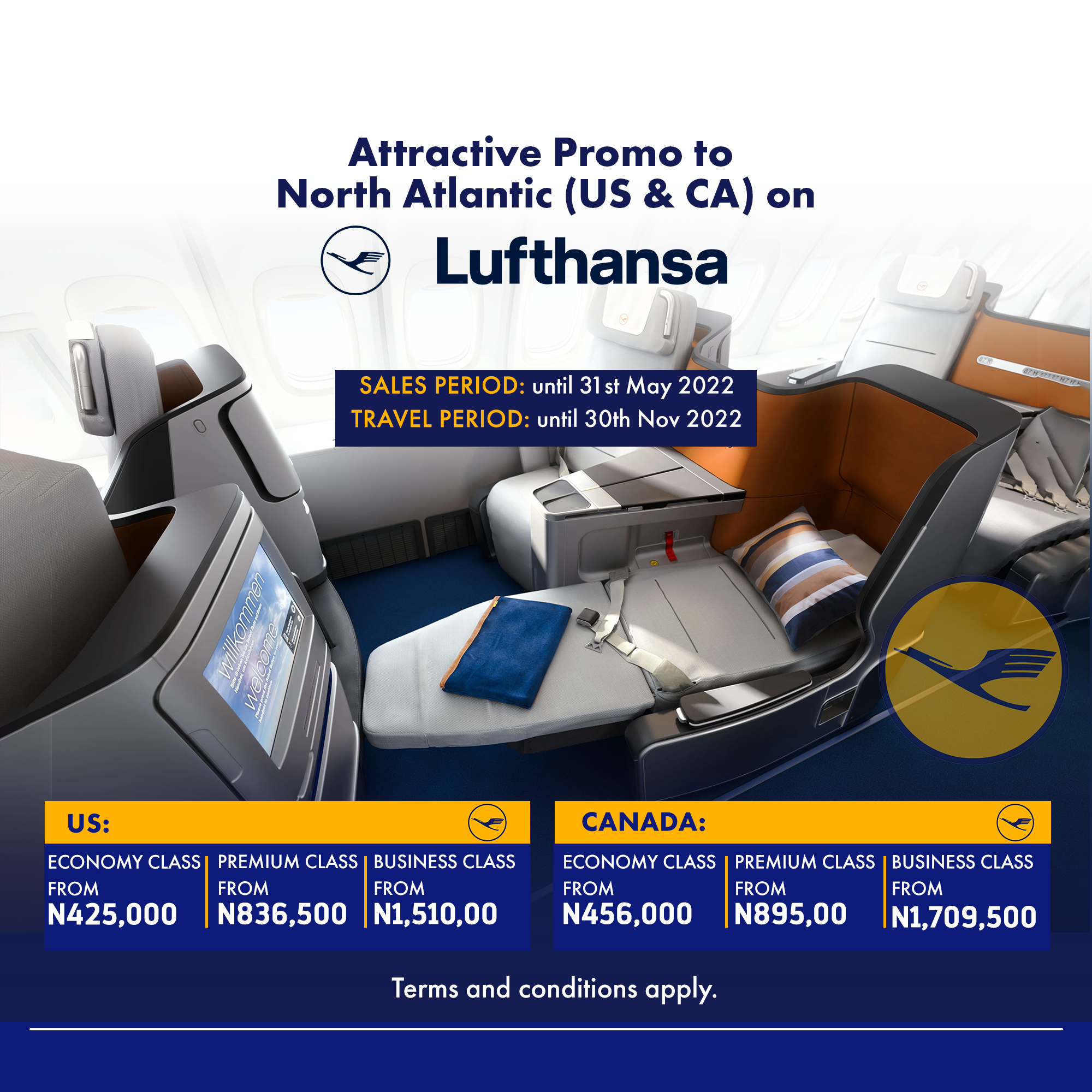 Attractive Promo to North Atlantic (US & CA) on Lufthansa Airways Bespoke